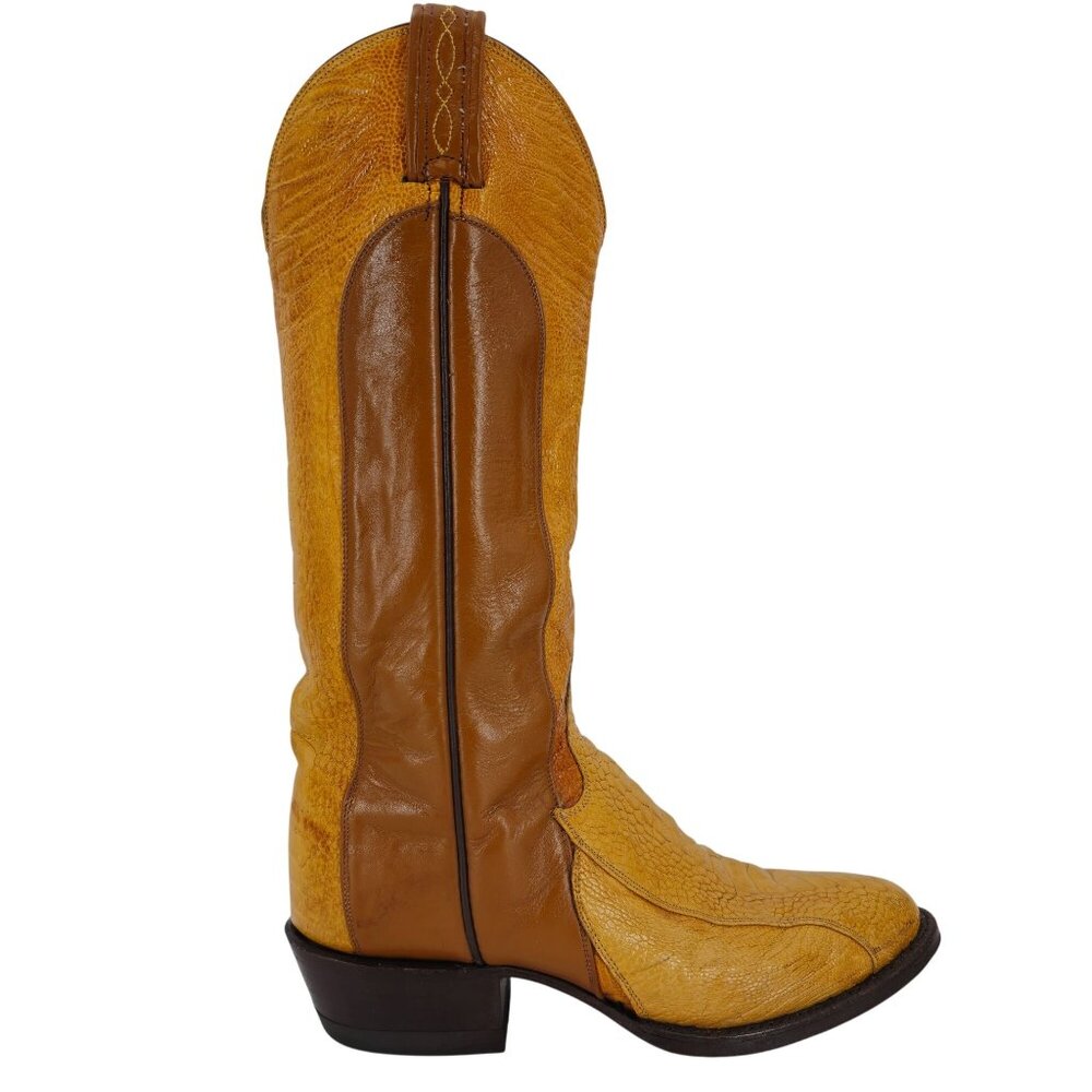 Vintage Unique Exotic Ostrich Tony Lama Mens 7D Brown Cowboy Western Boots CBC - Picture 6 of 16